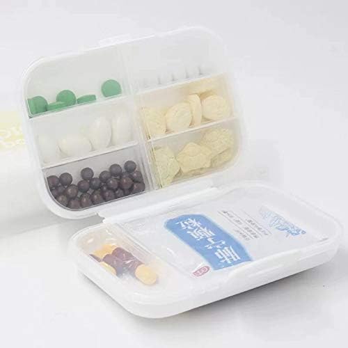 Small Weekly Pill Case - Bright Watercolor Cactus Travel Pill Organizer Box for Travel Safe Plastic Material 7 Small and 1 Large-Compartment