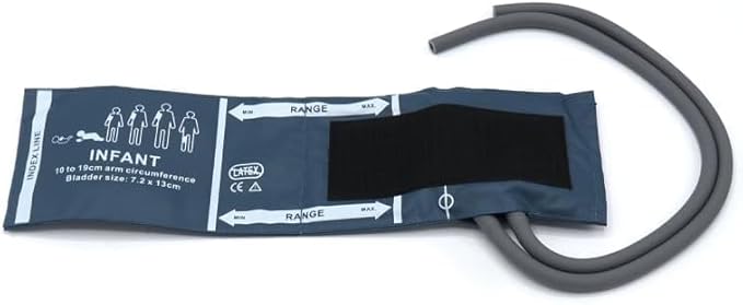 Blood Pressure PU Cuff with Dual Tubes for Neonate 6-11 cm, Reusable NIBP Replacement BP Cuff with Inner Airbag and Double Hose for NIBP Monitor Machine, No Connector
