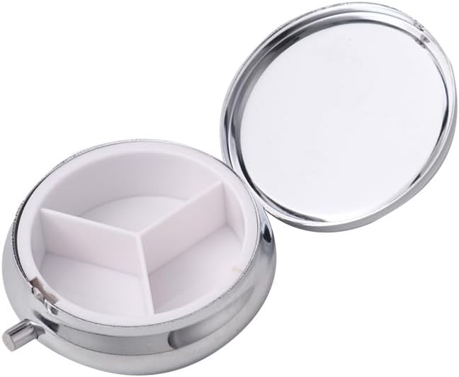20pcs Sublimation Blank Pill Box 3 Compartment Medicine Pill Case,Portable Pill Box for Pocket or Purse Pill Boxs Decorative Metal Medicine Vitamin Organizer for DIY Heat Transfer Print (A)