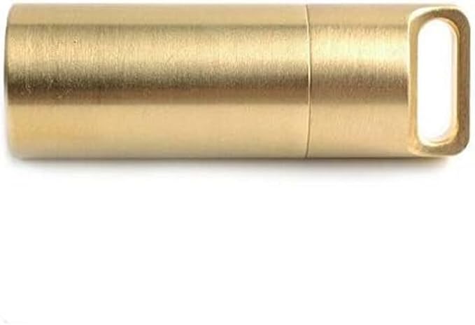 Waterproof Pill Box BE-TOOL 1Pcs Small Pocket Pill Container Metal Portable Travel Pill Holder for Keychain Pill Fob Gold Small