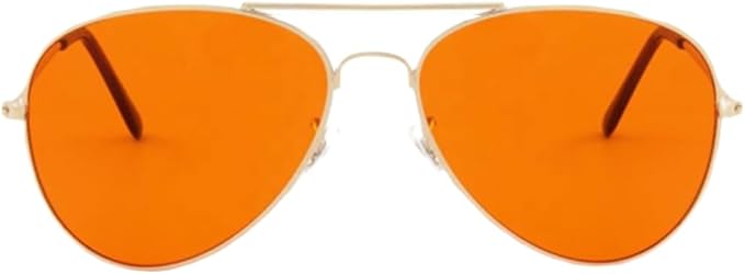 Aviator Style Color Therapy Glasses – Gold Metal Frame, UV400 Protection, Metal Hinges, Silicone Nose Pads – 10 Colors