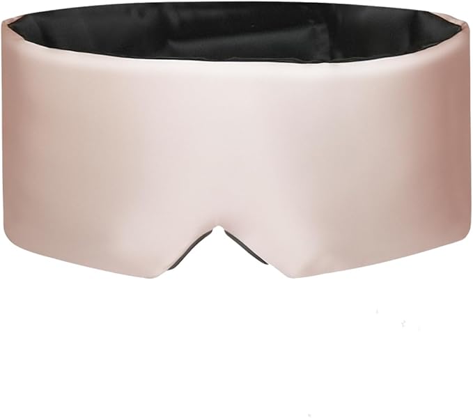 USlixury Silk Sleep Mask, 3D Contoured Sleeping Masks, Blackout Sleep Masks for Women with Nose Wing,100% Mulberry Silk, Face-Hugging Non-Slip SLEP Mask for Side Sleeper, 27.5x4.5'', Peach
