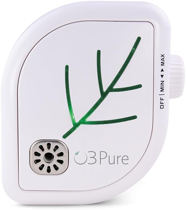 O3 Pure Leaf Wall Plug-In Air Purifier - Room Deodorizer & Mini Adjustable Ozone Generator and Ionizer - The Perfect Air Freshener for the Office, Bedroom, Kitchen, Smoke, Dust or your Cats and Dogs