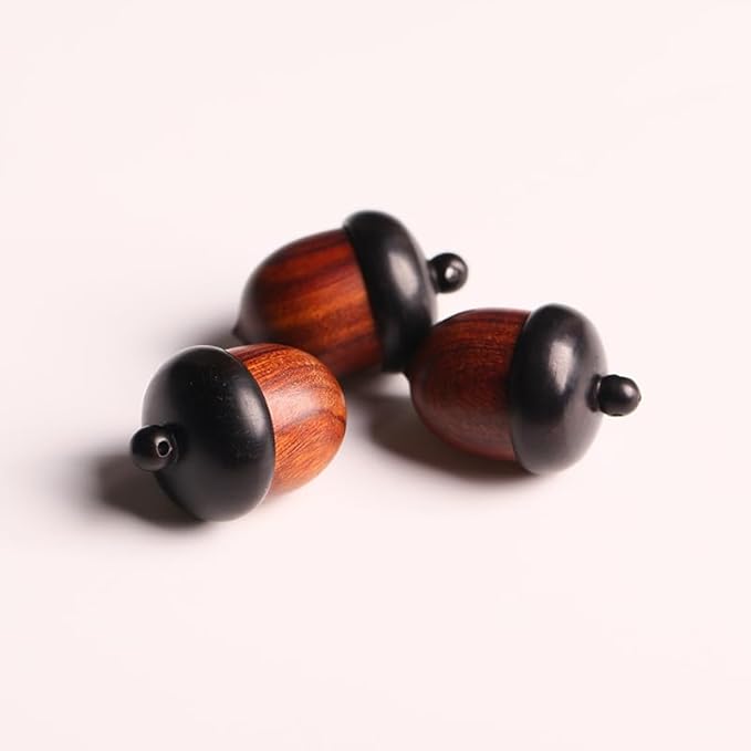 Wooden Travel Pill Case, Solid Wood Medicine Pill Box, Mini Granule Storage Box for Outdoor Acorn Shape Sandalwood Capsules Organizer Pill Organizers Over-The-Counter Medication, Brown