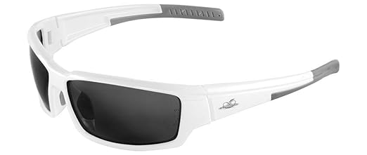 Bullhead Safety Eyewear Maki Glasses - Anti-Fog, Lightweight, Impact/Scratch Resistant, UV Blocking Sunglasses for Hunting/Shooting, Outdoor Sports, Construction, Smoke/Shiny White