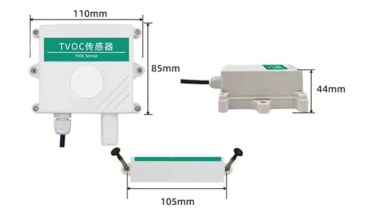 Taidacent Air Quality Sensor TVOC Detector Volatile Organic Compounds Monitor VOC Meter 4-20mA 0-5V /10V Modbus Wall Mounted (0-10V)