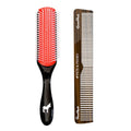 Pete & Pedro Premium Cushion Men’s Styling Hairbrush & Classic Comb Set | 9-Row 8” Brush & 7” Retro Hair Comb | Great for Detangling Curly, Straight, Thin & Thick Hair Styles | As Seen On Shark Tank