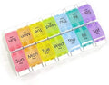 Renoir Weekly 7-Day AM/PM Push Button Pill Organizer Planner- Arthritis Friendly