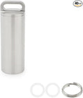 Titanium Pill Container Keychain, Waterproof EDC Pill Holder for Vitamins & Medication, Ultra-Lightweight Metal Pill Case Organizer for Men & Women, Portable Travel Pill Box (M)