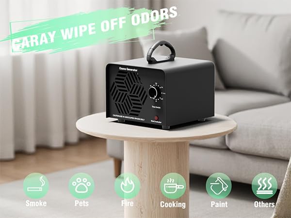 Ozone Generator 60,000mg/h, Ozone Air Purifier Deodorizer for Areas of 6,000 Square Feet, Efficient odor removal for Home, Basement, Smoke, Pet Room,Factory,Mall
