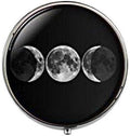 XLPING Triple Moon Witches Moon Goddess 3-Compartment Glass Candy Pill Box