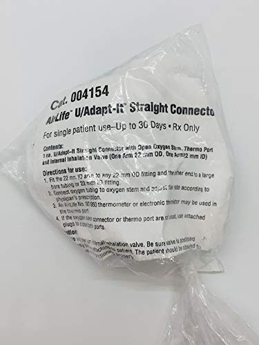 U/Adapt-It Disposable Straight Connectors - Open Oxygen / Monitor Stem with Thermometer Port - 1 Each