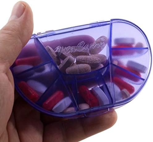 Multi-Day Vitacarry 8 Compartment Pill Box Holds up to 60 Pills Actual Size: 4.5”w X 3.0”d X .93”h (Purple)