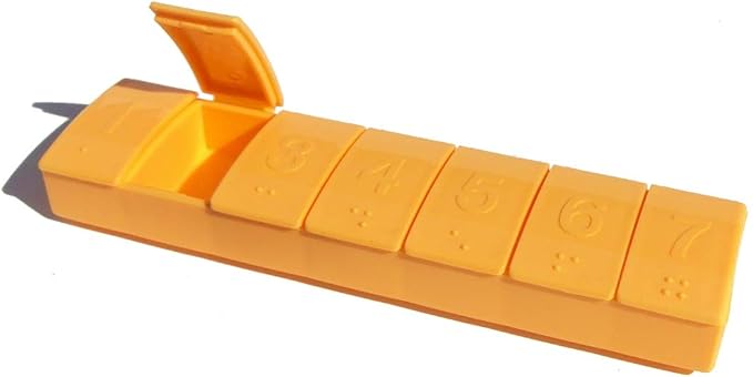 Tupperware Gadget 7 Day Pill Keeper Divided Storage Container Organizer Papaya Orange