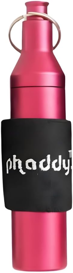 phaddy Keychain Pill Holder – Waterproof Airtight EDC Capsule Container, Aluminum Pill Box with Modular Band for Keys, Travel, Emergency Cash, Vitamins & Essentials (Pink, Standard)