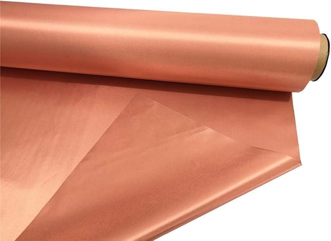 Amradield Copper Fabric Reduce Hamful Signals Protection Certified Material Weakened Signals (WiFi, Cell, Bluetooth) Healthy Living Safety Signal Barrier Golden Color 10M