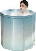 Simcat Portable Foldable Ice Bath Tub, Large Portable Bath Tub for Adults, Suitable for Outdoor Gym, Easy to Assemble Collapsible Bathtub, Ice Bath, Family Bathroom SPA Tub(31.5 in Gradient Blue)