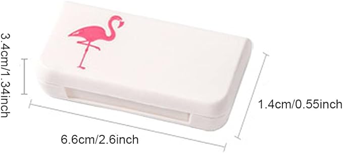 Daily Pill Box Case Waterproof Medicine Organizer Vitamin Holder Mini Pill Medicine Container for Travel Use -3 Compartments-Flamingo