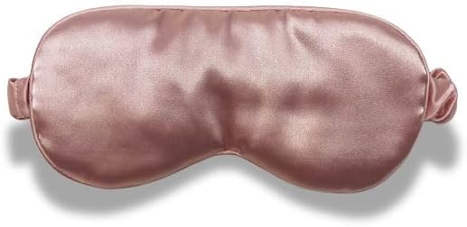 Funky Junque Adjustable Satin Maroon Sleep Mask for Women, Ultra-Lightweight Eye Mask Blocks Light for Sleep, Travel and Meditation - Rose