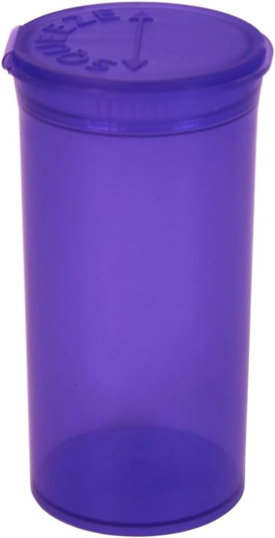 Multi-Use Airtight Empty Pill Bottles with Hinged Lids, 13 Dram Plastic Bottle Organizer for Supplements, Vitamins & Medicines, 12 Pack (Violet Transparent)