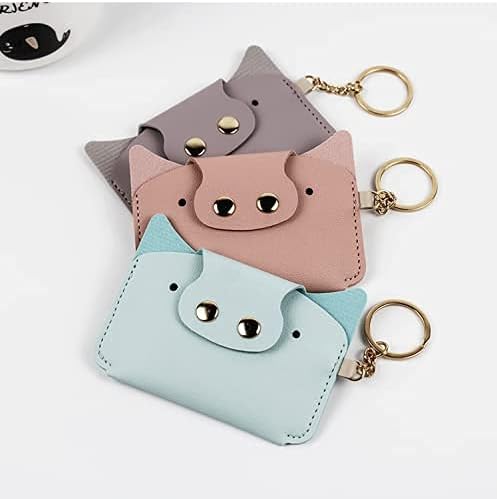 Birth Control Pill Case/Wallet PU Leather Medicine Holder Cute with Keychain (Light Blue)