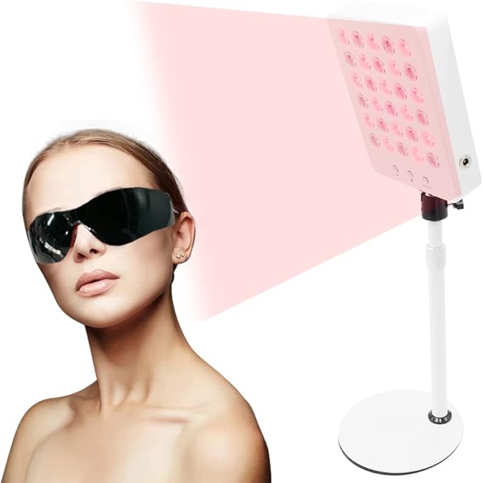 Red Light Therapy for Face and Body, 30 LEDs Red 660nm Near Infrared 850nm, High Power Panel for Pain Relief, Sleep, Skin Health, Anti-Aging, Energy, Recovery (White)