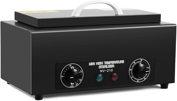 High Temperature Sterilizer Autoclave Machine for Metal Tools with Handle with Timer 110V 300W, 1.5L Capacity, for Dental Tools (Black)