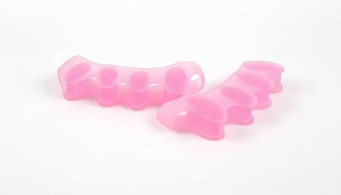 Toe Separators for Functional Fitness Athletes - Toe Straighteners for Foot Pain Relief and Plantar Fasciitis - Fix Feet - Fix Toes - Fix Bunions - Toe Spacers for Crossfit Pink-A