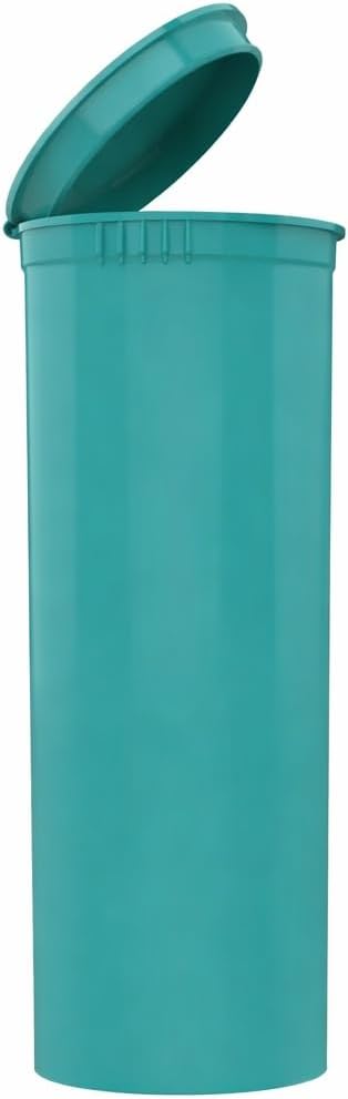 60 Dram Aqua Child-Resistant Pop Top Plastic Containers – Airtight, Smell Proof, BPA-Free Vial Bottles for Pills, Travel & Small Item Storage (Pack of 8)