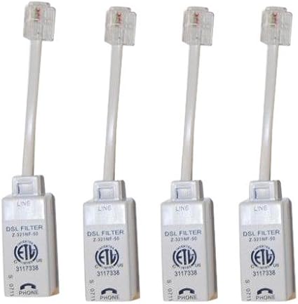 ScreenBeam Universally Compatible Inline DSL Phone Filters - 4 Pack (FLTR4DSL02), White