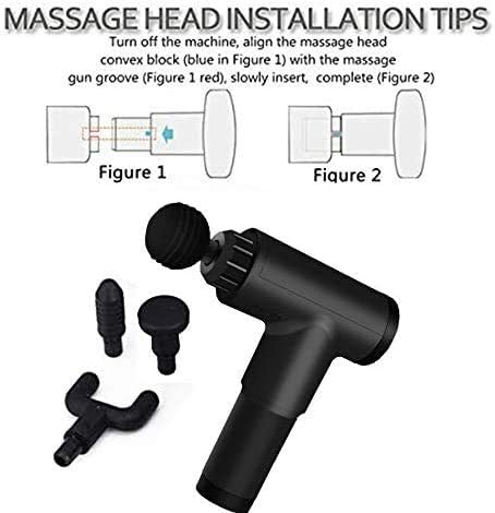 Deep Tissue Massage Gun with 4 Interchangeable Heads, Portable Percussion Muscle Massager for Athletes Pain Relief