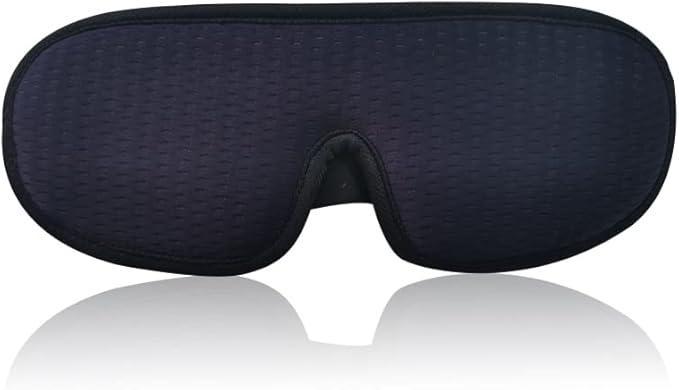 3D Blackout Lights Sleeping Mask Memory Sponge Sleep Eye Cover, Block Out Light, Adjustable Strap, Breathable Soft Fabric, Ideal for Dormitory, Plane, Office (Navy Blue)