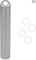 Titanium Pill Holder Keychain for Travel, Waterproof Pill Case Organizer with Silicone Sleeve, Portable Metal Medicine Container Bottle with Detachable Layers for EDC, Men, Women (L 3 Layer)