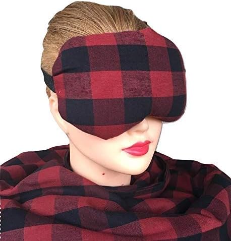 Eye Mask Lavender Eucalyptus, Sinus, Herbal Pack, Hot Cold Pack, Heat Wrap,Organic, Flax Seed, Microwave Therapy, Sleep Mask, Yoga Meditation Eye Pillow, Buffalo Plaid Checkers