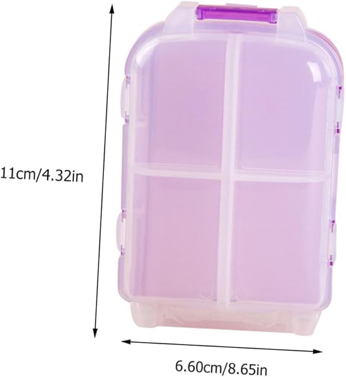 NOLITOY 1pc Three-Layer Portable Folding Pill Box Compact Travel Case for Medications Plastic Capacity Convenient Organizer for Vitamins and Daily Use