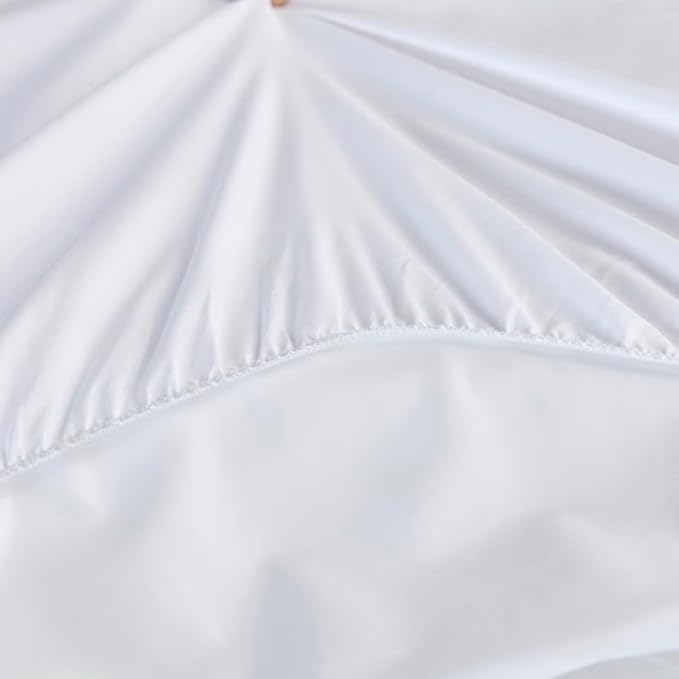 WenBags Waterproof Fitted Bed Sheets,Mattress Protector for Home & Hospital Care Beds, Soft Hospital Bed Sheets with Elastic All Around (1, White, King)