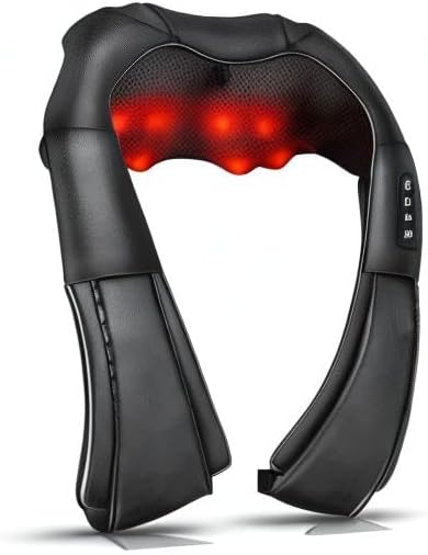 Neck Massager with Heat, Shiatsu Massager for Neck, Back, Shoulder, Foot and Leg, Deep Tissue 3D Kneading Massage for Relax Muscles at Home and Offie,Back Massagers for Women and Men