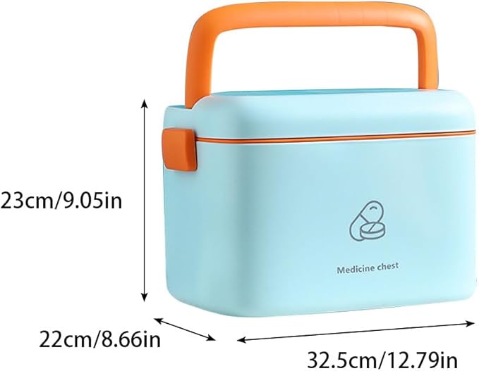 Eforcase Storage Organizer - Medicine Box Plastic First Aid Box Empty - Family Emergency Kit Medication Storage Organizer with Handle Medicine Cabinet Storage Pill Case Large Capacity Organizer Box