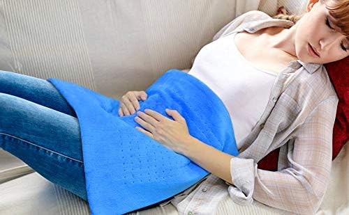 Weighted Heating Pad Fast-Heating Technology for Back/Waist/Abdomen/Shoulder/Neck Pain and Cramps Relief - Moist and Dry Heat Therapy with Auto-Off Hot Heated Pad by GOQOTOMO (19*24", Blue)