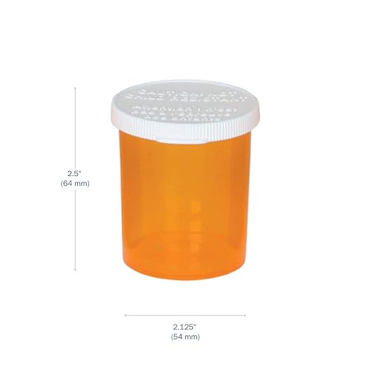 Ezy Dose Pill, Medicine, Vitamin Container & Vial | 20 Dram Storage | Child-Resistant Cap | Case of 180