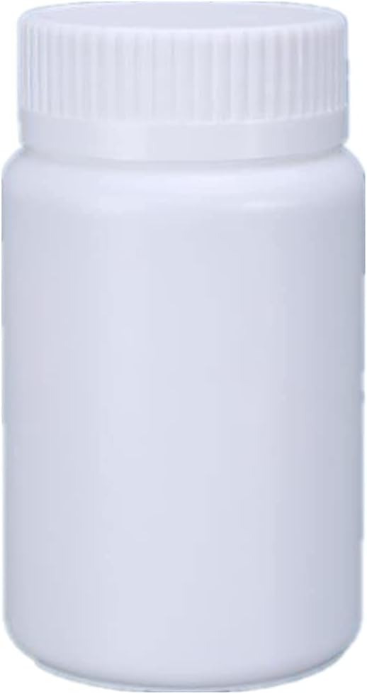 4PCS Empty Medicine Pill Bottle White Plastic Vials with Screw Cap Liquid Solid Powder Capsules Case Pill Tablet Holder Box Storage Container Reagent Bottle Travel Jar Pot (100ML)