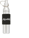 phaddy™ Keychain Pill Holder – 100% Waterproof Aluminum Storage Capsule with Band, EDC Mini Container for Pills, Vitamins, Cash & Essentials (Silver, Standard)