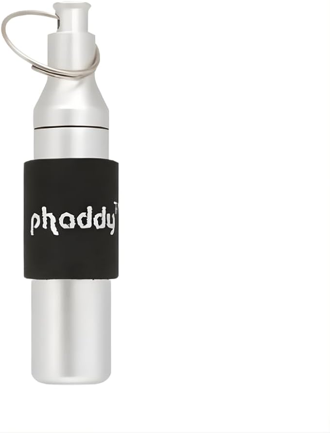 phaddy™ Keychain Pill Holder – 100% Waterproof Aluminum Storage Capsule with Band, EDC Mini Container for Pills, Vitamins, Cash & Essentials (Silver, Standard)