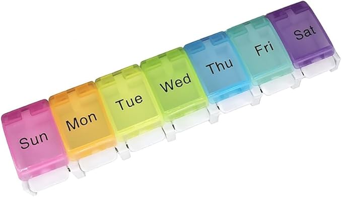Weekly Pill Organizer Medicine Box: Large 7 Day Pill Case – Effortless Opening Design Arthritis Friendly – Portable Containers for Daily Vitamin Planner Fish Oil Supplements