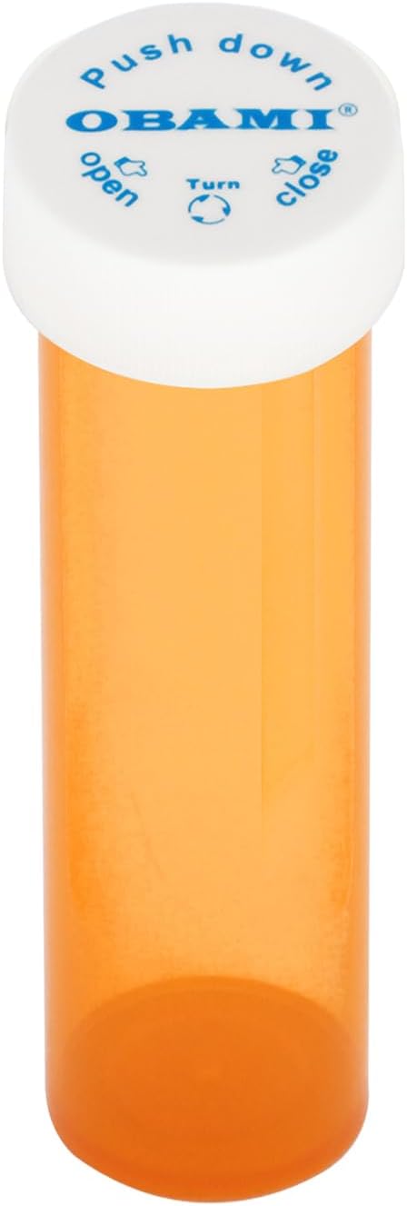 Plastic Medicine Pill Bottles with Child Resistant Caps - Push Down and Turn - Prescription Vial, Medicine Container, Pill Cases Dispenser Organizers (12pcs, 60 Dram)