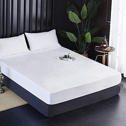 WenBags Waterproof Fitted Bed Sheets,Mattress Protector for Home & Hospital Care Beds, Soft Hospital Bed Sheets with Elastic All Around (1, White, King)