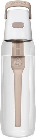 Dafi Filtered Water Bottle with Straw 24 oz - Sports Water Bottle Reusable with Carbon Filter for Travel, Gym, Daily Use - Leakproof, BPA-Free with Hypoallergenic Mouthpiece & Carrying Handle - Beige