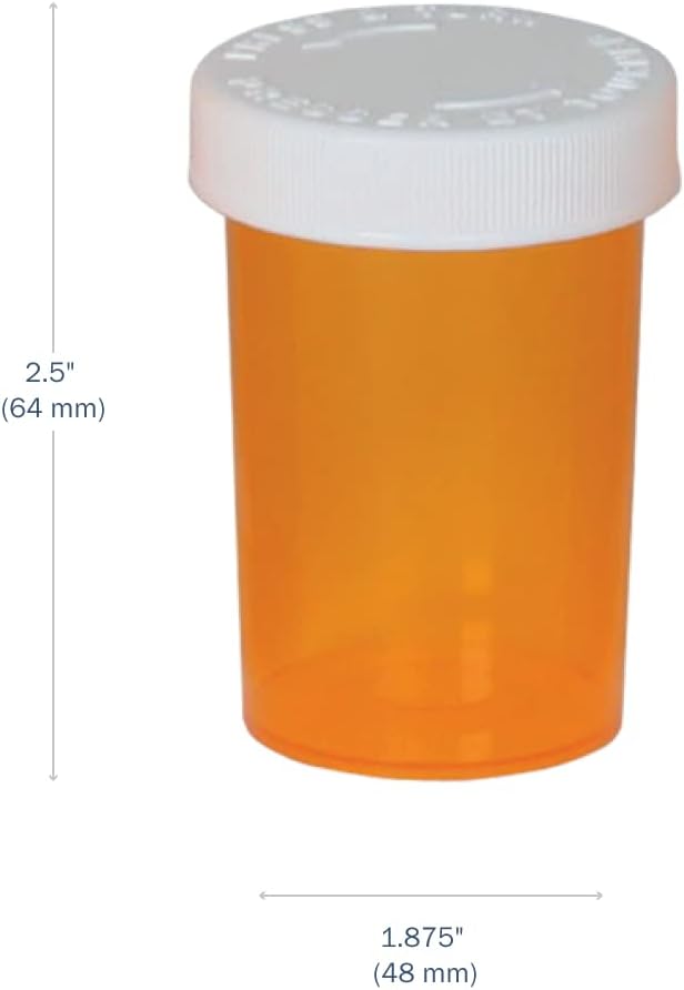 EZY DOSE 30 Dram Pill, Medicine & Vitamin Storage Vials, Child-Resistant Caps, Portable, Leak-Proof Containers, Ideal for Pills, Supplements, Capsules, Case of 125