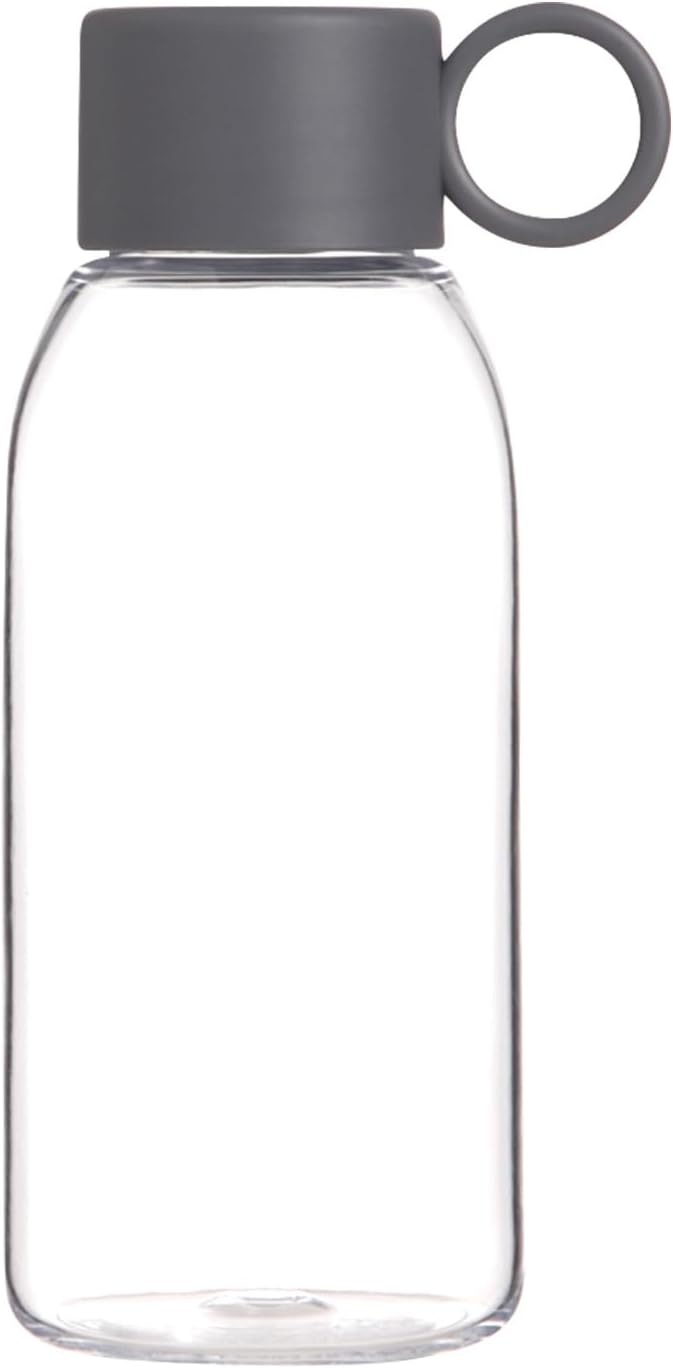 emoi 15oz Kids Water Bottle, Clear Reusable Leak Proof BPA-Free Water Bottles for Boys Girls Men Women Ideal size for School Travel Hiking Gym Office Ideal for daily hydration-Gray
