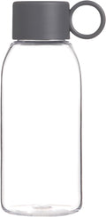 emoi 15oz Kids Water Bottle, Clear Reusable Leak Proof BPA-Free Water Bottles for Boys Girls Men Women Ideal size for School Travel Hiking Gym Office Ideal for daily hydration-Gray